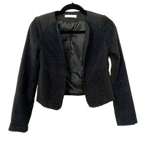 Elodie Women's Black Laced Cropped Blazer Size XS